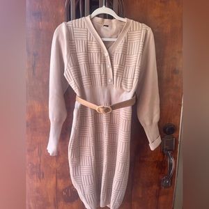 Camel sweater dress long sleeve